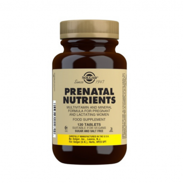 Nutrientes Prenatales SinGluten Vegan 120comp Solgar