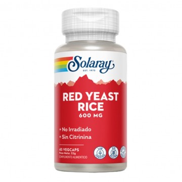 Red Yeast Rice Levadura Roja de Arroz SinGluten Vegan 45caps Solaray