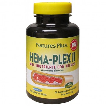 Hema Plex II Multinutriente con Hierro SinGluten 60comp Nature'S Plus