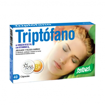 Triptofano con Vitamina B6 Insomnio SinGluten Vegan 40caps Santiveri