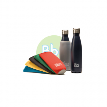 BOTELLA BBO TERMO ACERO INOXIDABLE 500ML AZUL+ FUNDA IRISANA