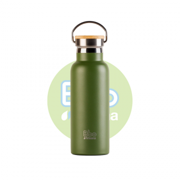 BOTELLA BBO TERMO CON TAPON BAMBU 500ML VERDE