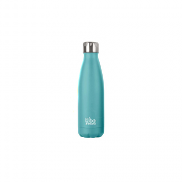 BOTELLA BBO TERMO ACERO INOXIDABLE 350ML TURQUESA + FUNDA IRISANA