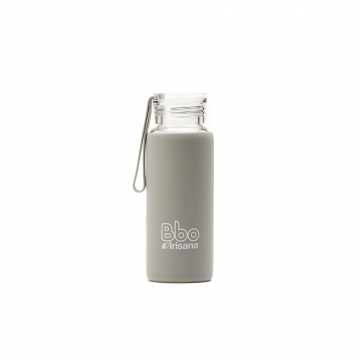 BOTELLA BBO GRIS BOROSILICATO CON SILICONA 330 ml. IRISANA