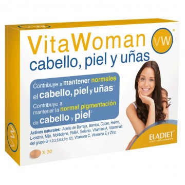 Vitawoman Cabello Piel y uñas SinGluten 30comp Eladiet