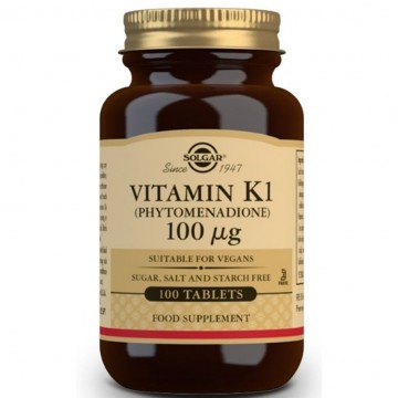 Vitamina-K1 100μg SinGluten Vegan 100comp Solgar