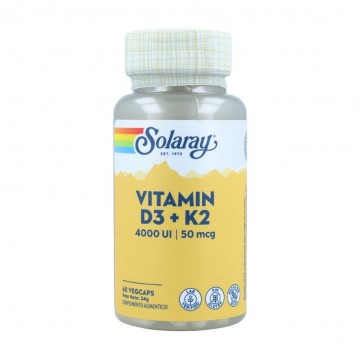 Vitamina-D3+K2 SinGluten 60caps Solaray