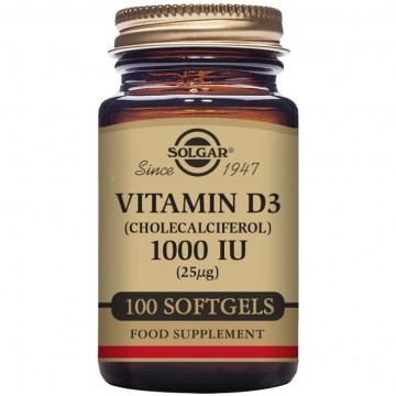 Vitamina-D3 1000Ui SinGluten 100 Perlas Solgar