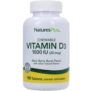 Vitamina-D3 1000Ui Masticable SinGluten 90comp Nature'S Plus