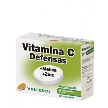 Vitamina-C Melisa y Zinc Masticable 24comp Vallesol