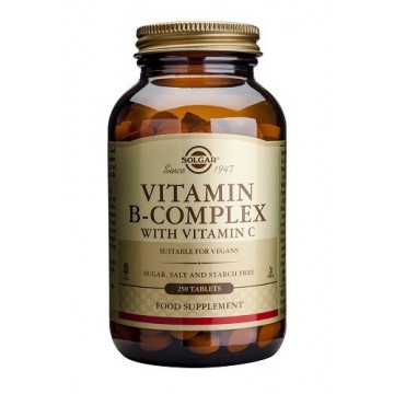 Vitamina-B Complex con Vitamina-C Vegan 250caps Solgar