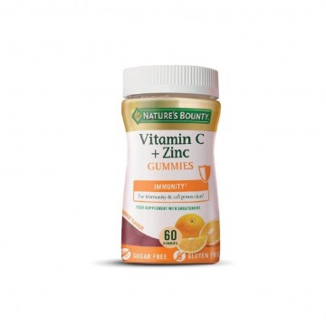 Vitamin-C+Zinc sabor Naranja SinGluten 60gummies Nature´S Bounty