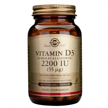 Vitamin D3 2200Ui SinGluten Vegan 100caps Solgar