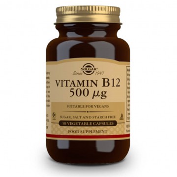 Vitamin B12 500Mg SinGluten Vegan 50caps Solgar