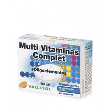 Multivitaminas y Oligoelementos Efervescente 24comp Vallesol