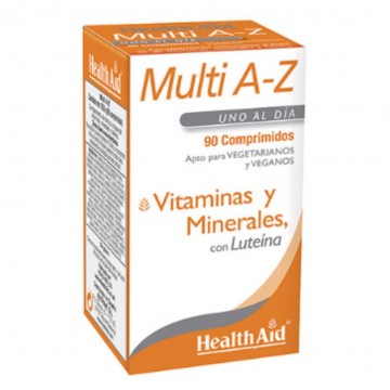 Multivitaminas Minerales A-Z SinGluten Vegan 90comp Health Aid