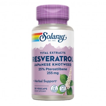 Super Resveratrol 255mg Vegan 30caps Solaray