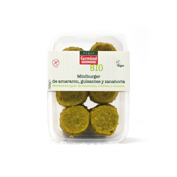 REFRIG MINIBURGER DE GUISANTES, ZANAHORIA Y AMARANTO SIN GLUTEN  160GR