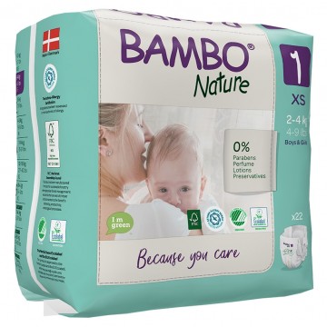 Pañales Talla-1 Recien Nacido 2-4 kg Eco 22 Bambo