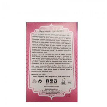 Petalos Rosa Tratamiento Capilar Eco Vegan 100g Radhe Shyam