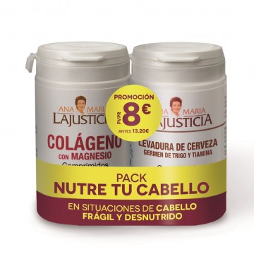 Pack Nutre Tu Cabello Colageno y Levadura de Cerveza 75+80comp Ana Maria Lajusticia