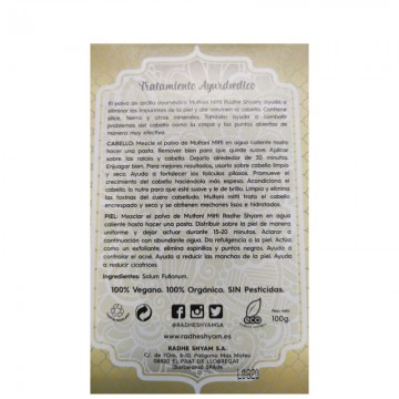 Multani Mitti Tratamiento Capilar Eco Vegan 100g Radhe Shyam