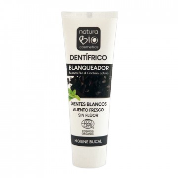 Dentifrico Blanqueador Menta y Carbon Activo SinGluten Eco Vegan 75ml Naturabio Cosmetics