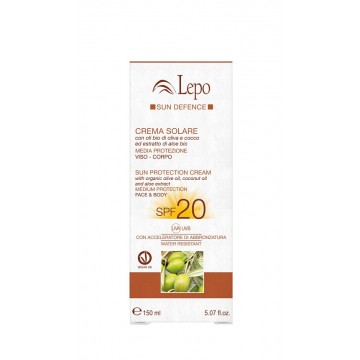 Crema Solar Proteccion Media SPF20 Vegan 150ml Lepo