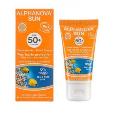 Crema Solar Facial Bio SPF50+ con Color Bio 50ml Alphanova