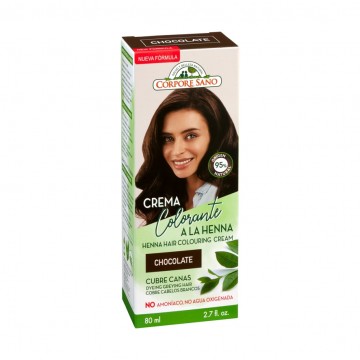 Crema Cubre Canas a La Henna Color Chocolate 60ml Corpore Sano