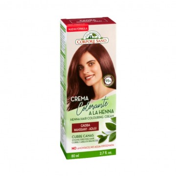 Crema Colorante a La Henna Caoba Cubrecanas Vegan 80ml Corpore Sano