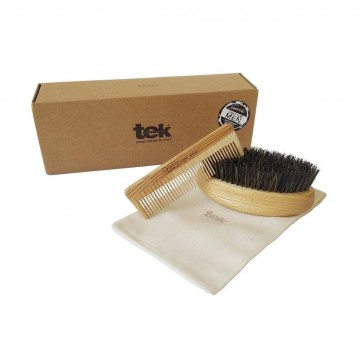 Set Barba Cepillo y Peine con Bolsa Vegan Tek