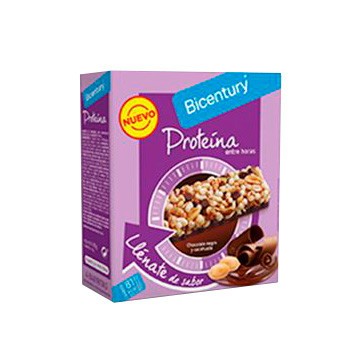 Barritas Proteicas de Cereales Chocolate Negro y Cacahuete 12uds Bicentury