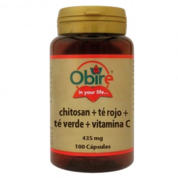 Chitosan + Te Rojo + Te Verde + Vitamina-C 435Mg 100caps Obire