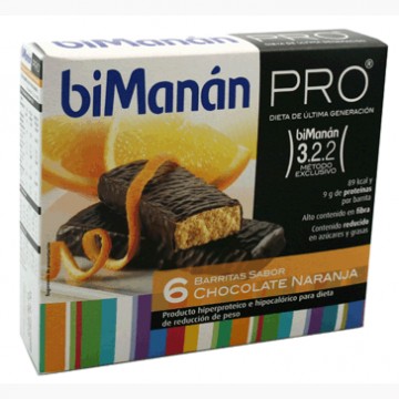 Barritas Proteinas Chocolate Naranja 24uds Bimanan Pro