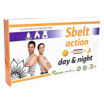 Sbelt Action Day&Night SinGluten Vegan 15 Sobres+15caps Pinisan