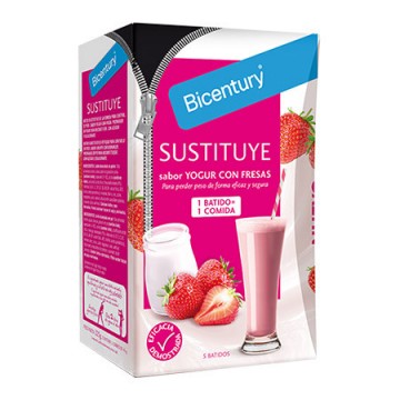 Batido Sustituye Sabor Yogur con Fresas 5sobre Bicentury