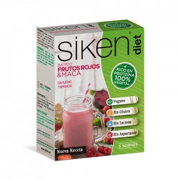 Batido Frutos Rojos y Maca SinGluten Vegan 5 Sobres Siken