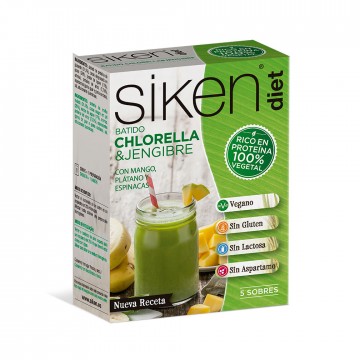 Batido Chlorella y Jengibre SinGluten Vegan 5 Sobres Siken