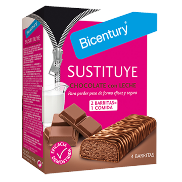 Barritas Sustituye de Chocolate con Leche 4uds Bicentury