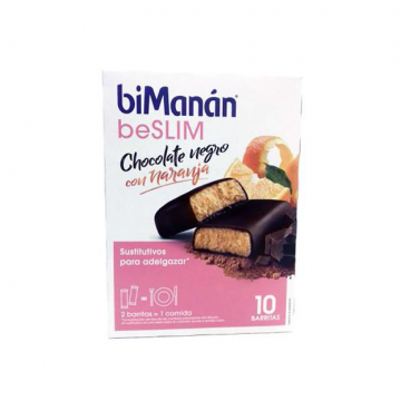 Barritas Sustitutivas Chocolate Naranja 10uds Bimanan