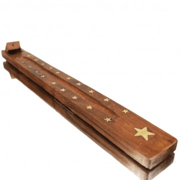 Incensario Plano MaDera Estrellas Radhe Shyam