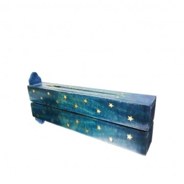 Incensario Caja Azul Estrellas Spiritual Sky Radhe Shyam