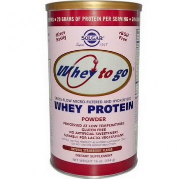 Whey Protein To Go Sabor Fresa 453g Solgar