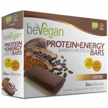 BEVEGAN BARRITAS BIO CACAO PROTEIN ENERGY(6x36 GR)