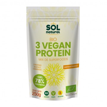 3 Vegan Protein SinGluten Bio Vegan 250g Solnatural