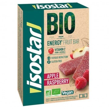 Energy Fruit Bar Manzana Frambuesa Eco Vegan 4 sobres x 25g Isostar