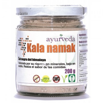 Kala Namak Sal Negra del Himalaya SinGluten Eco Vegan 200g Ayurveda