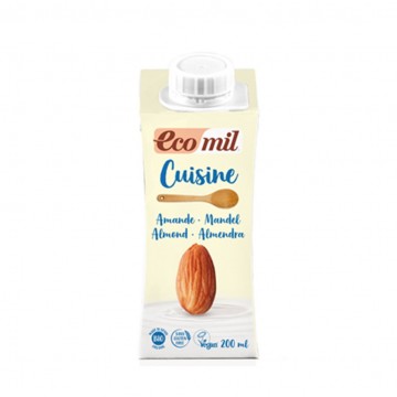 Crema de Almendras para Cocinar SinGluten Bio Vegan 200ml Ecomil