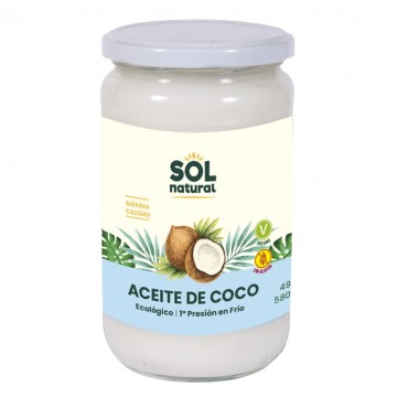 Aceite de Coco Virgen Extra Bio Vegan 580ml Solnatural